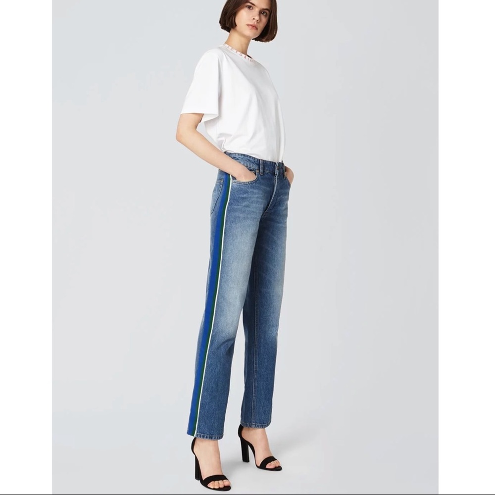 NVT Victoria Beckham Grosgrain Stripe Blue Jeans